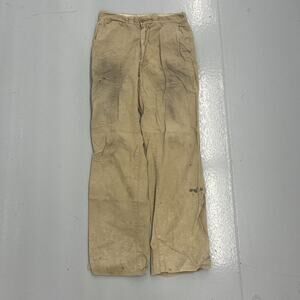 Vintage 50s Tan Sanforized Sail Cloth Workwear Chinos 28x30